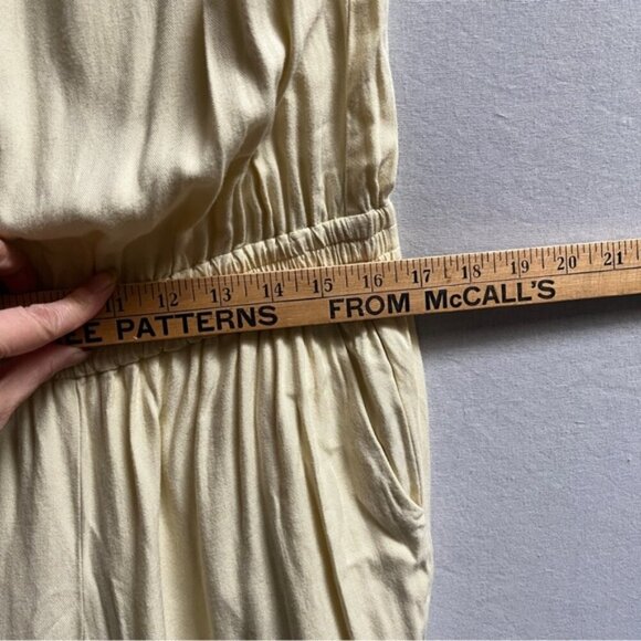 Sunday Best Aritzia Tabata yellow strapless jumpsuit Sz XS - Picture 11 of 13